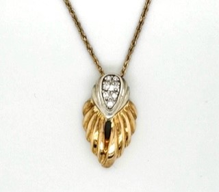 Estate 14KYG Diamond and Gold Pendant